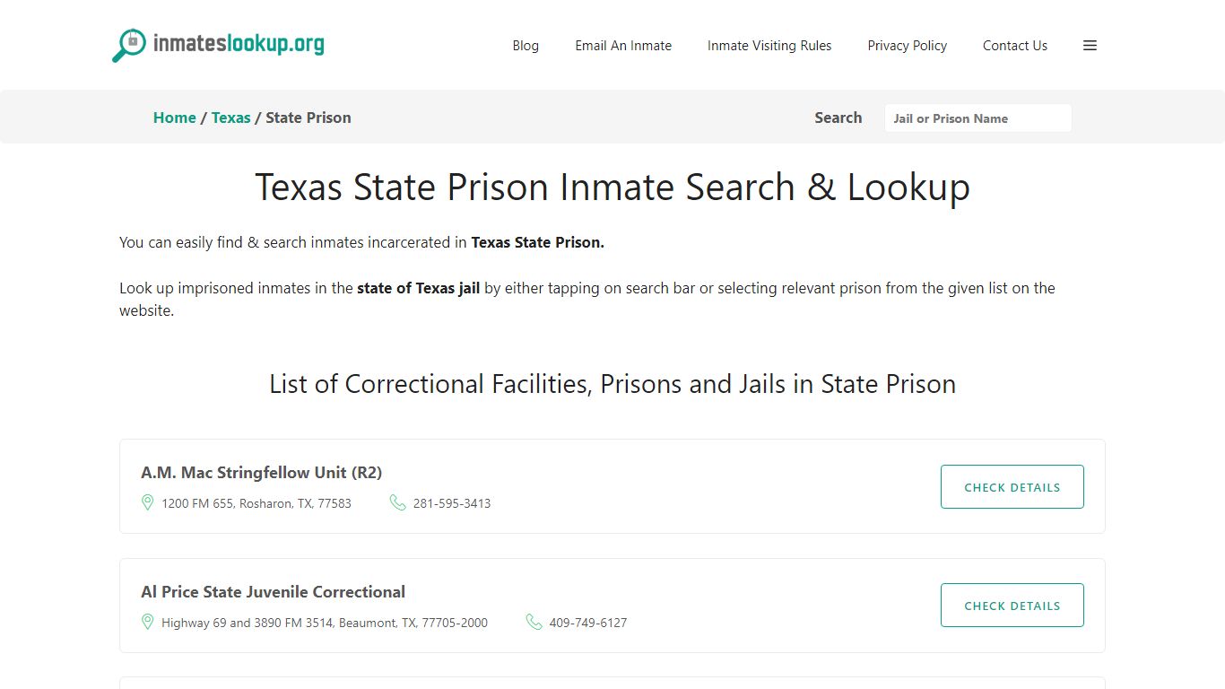 Texas State Prison Inmate Search & Lookup - Inmates lookup